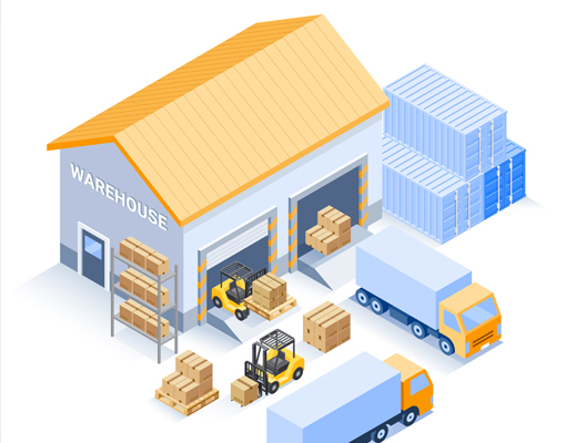 Warehouse filled with packaged goods ready for shipment